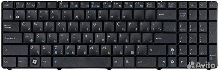 Клавиатура asus K70IC чёрная, матовая, OEM