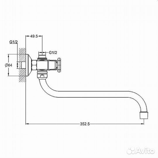 Смеситель для ванны Solone JIK7-A102-A универсал