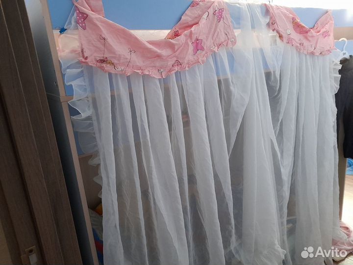 Шторка на кровать детская и сетка