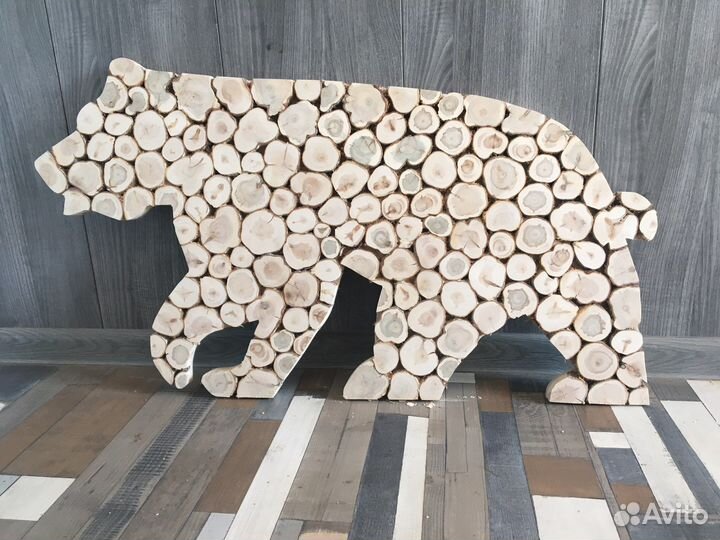 Панно из можжевельника «Медведь», 