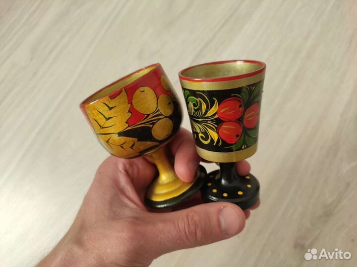 Набор деревянной посуды роспись хохлома