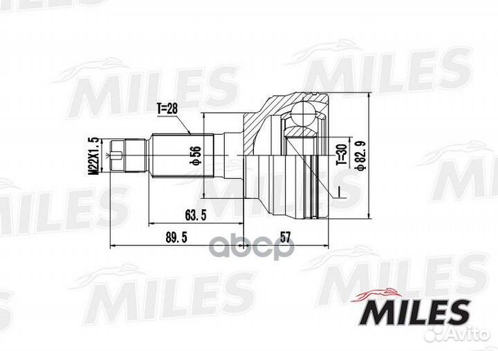 ШРУС mazda 626 1.8/2.0 97-02 нар. GA20228 Miles