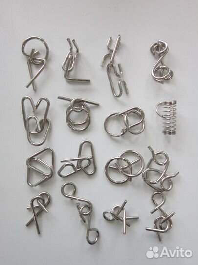 Набор головоломок металл, 16 шт