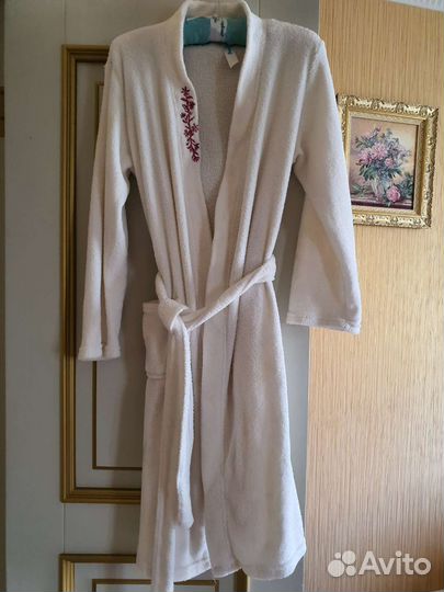 Махровый халат р.42-46, 2 цвета, ягодный и белый