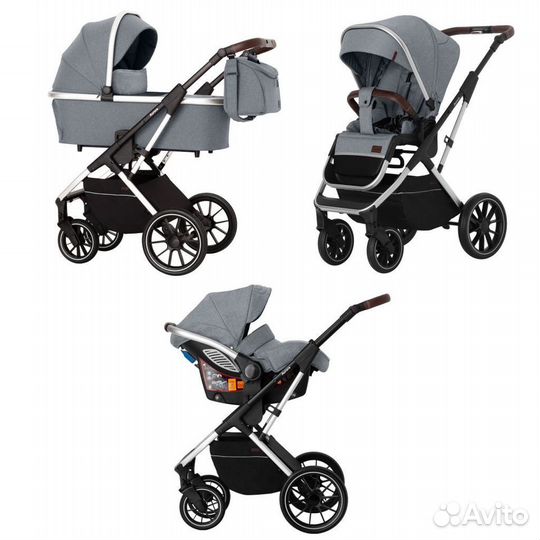 Модульная коляска 3в1 Carrello Aurora Silver Grey