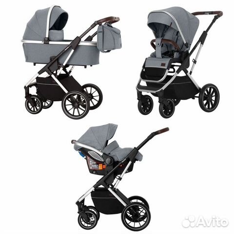Модульная коляска 3в1 Carrello Aurora Silver Grey