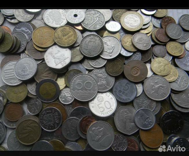 Монеты. 100 монет всего мира без повторов по типу