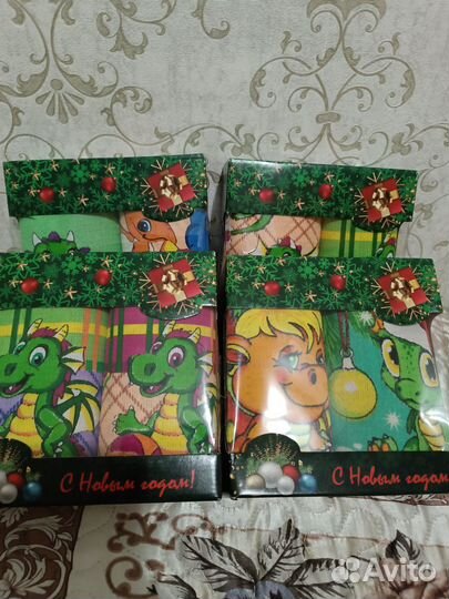 Новогодний набор кухонных вафельных полотенец