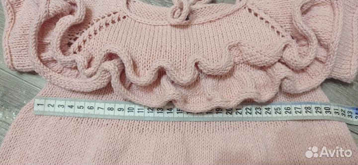 Вязаное платье для девочки 80-86