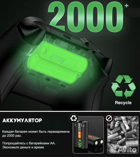 Аккумуляторы 2шт + зарядная станция Xbox, Новая