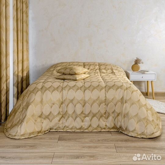 Жаккардовое покрывало Альба золотой песок на диван