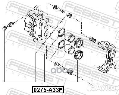 Ремкомплект тормозного суппорта перед прав/ле