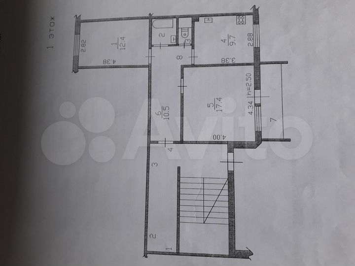 2-к. квартира, 52,4 м², 1/5 эт.
