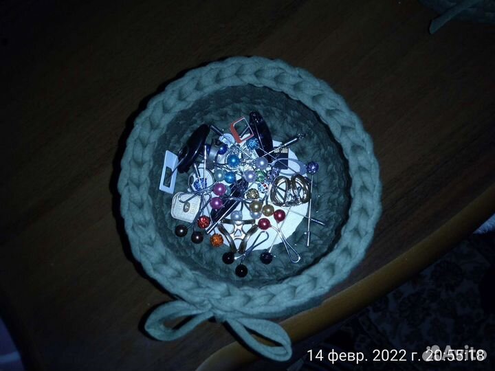 Вязаные корзинки для мелочей