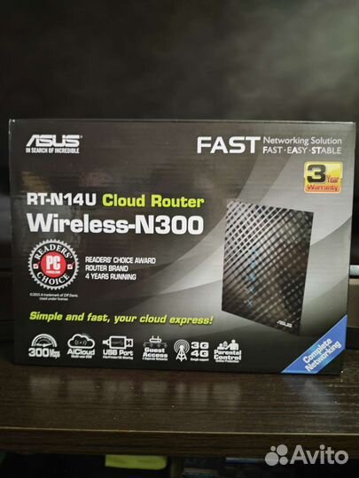 Wi-Fi роутер asus RT-N14U, черный