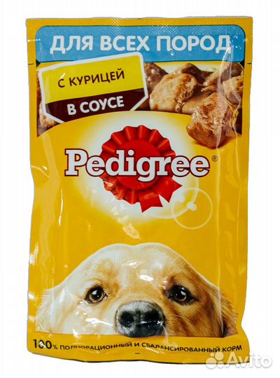 Влажный корм Pedigree для собак всех пород курица
