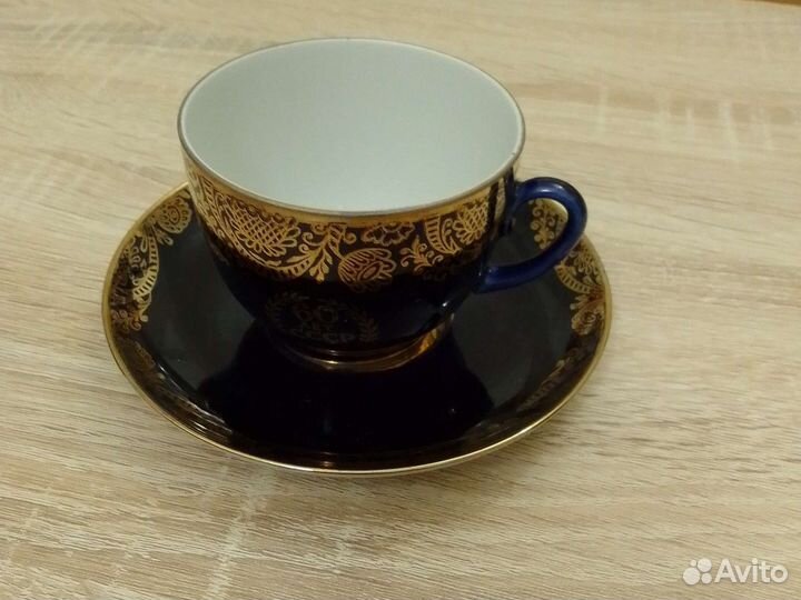 Чашка с блюдцем cobalt лфз 60 лет СССР