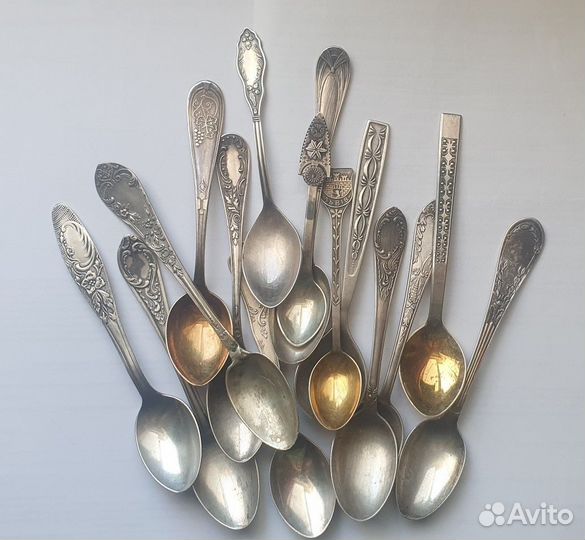 Ложки чайные разные времён СССР серебро