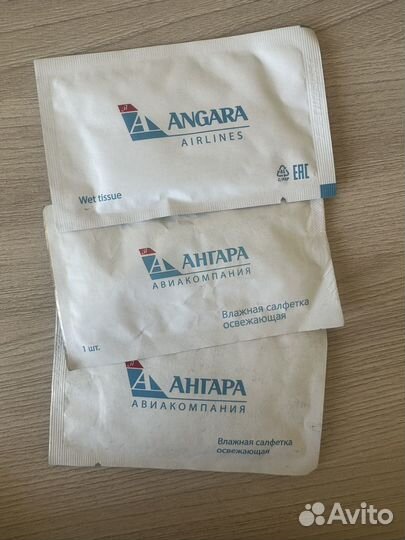 Влажная салфетка авиакомпания Ангара