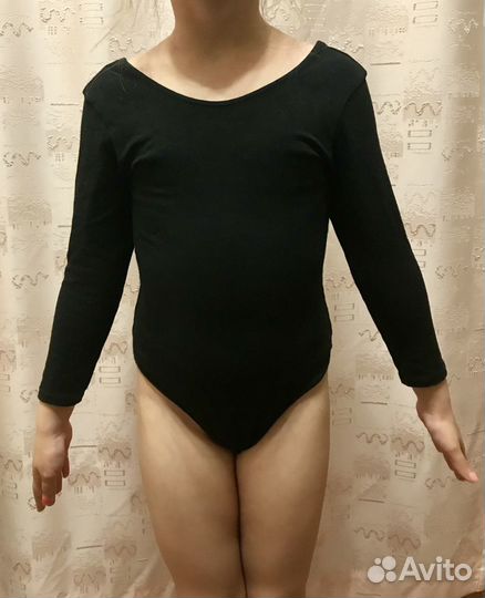 Купальник для гимнастики чёрный/белый