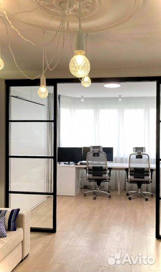 Раздвижная перегородка с матовым стеклом