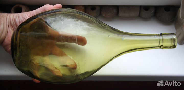 Бутылка бутылочка бутыль старинная Зеленое стекло