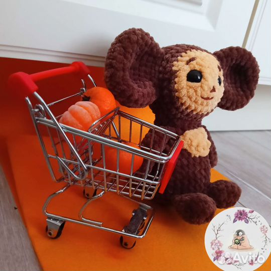 Чебурашка - вязаная игрушка ручной работы