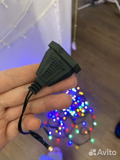 Гирлянда 10 метров в темной оплетке