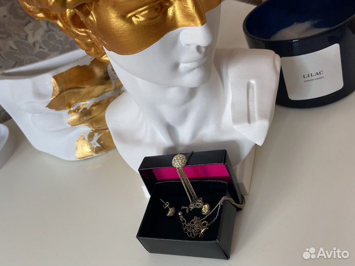 Набор цепочка гвоздики серьги бижутерия