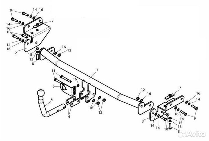 Фаркоп на Киа Рио седан/хэтчбек, с 2011 г.в. Новый
