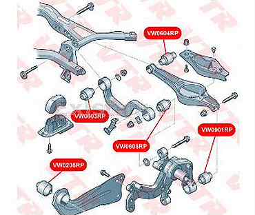 Комплект сайлентблоков на Пассат