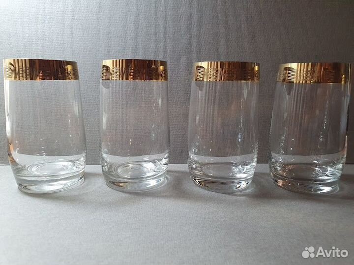Рюмки, стаканы. бокалы с позолотой Чехословакия