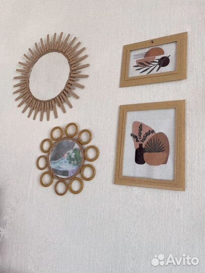 2 зеркала handmade декоративное бохо сканди