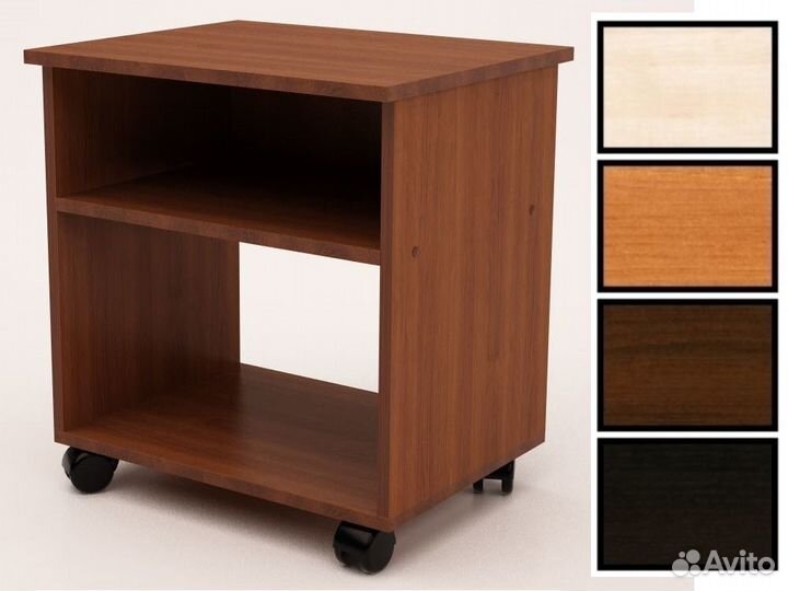 Тумба под оргтехнику на колесиках Орех