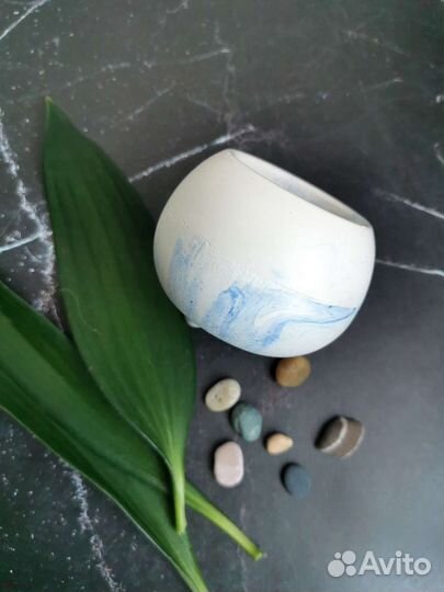 Кашпо или подсвечник из гипса