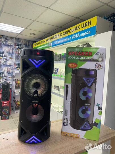 Блютуз колонка с караоке и беспров микрофоном