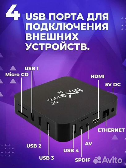 Смарт приставка Android TV Box MXQ pro 4K на дачу