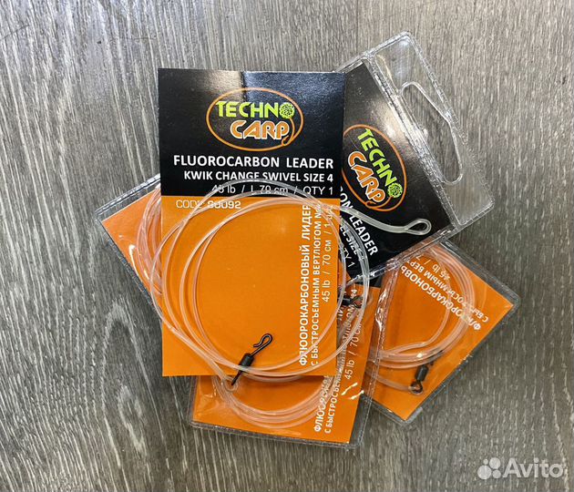 Флюрокарбоновый лидкор Технокарп 45lb 70см с быстр