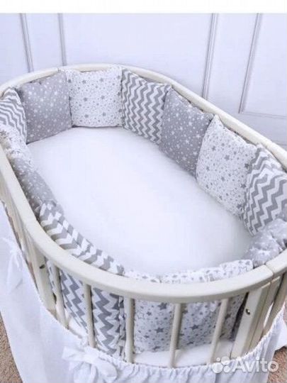 Бортики в детскую кроватку с одеялом, новые