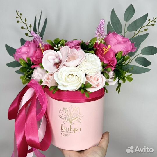 Мыльные цветы в коробке