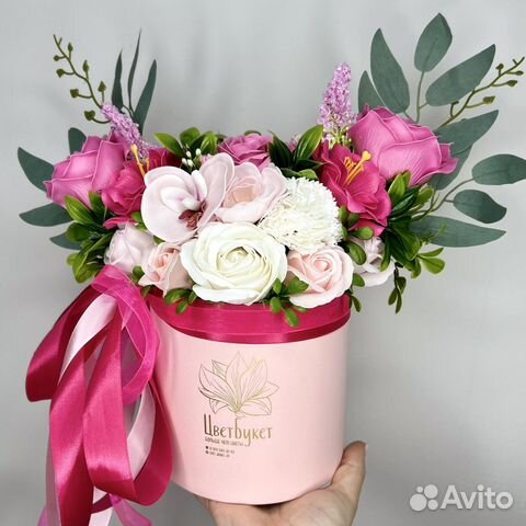 Мыльные цветы в коробке