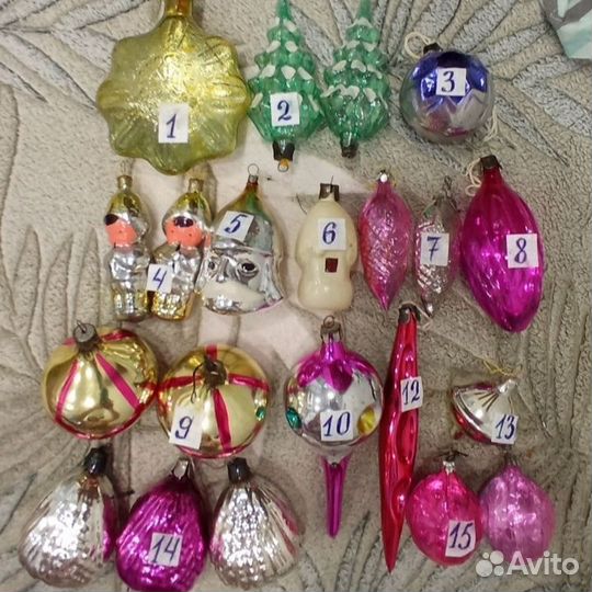 Елочные игрушки стекло СССР