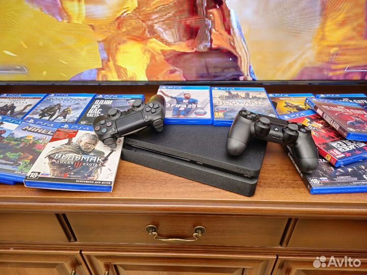 Sony PS 4 Slim + 2 Джойстика и все Игры в подарок