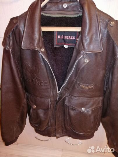 Кожаная куртка мужская 54