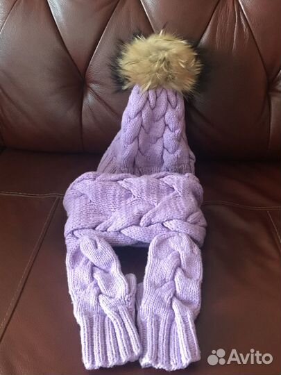 Комплект шапка и снуд для девочки 8-10лет