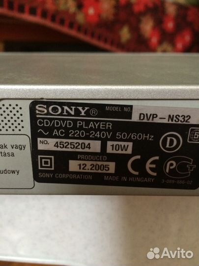 Плеер Sony cd/dvd player
