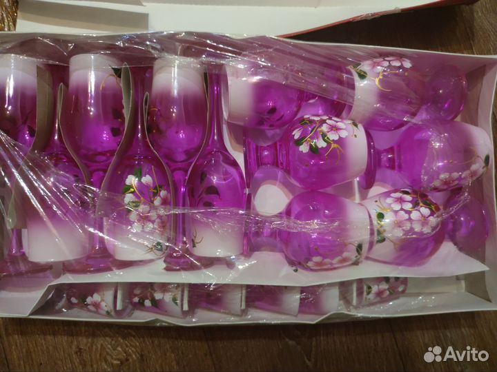 Фужеры цветной хрусталь Россия