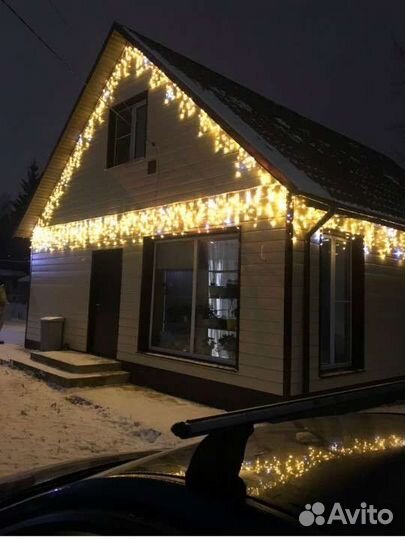 Гирлянда уличная бахрома 12м и 6м