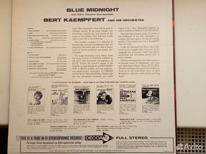 Винил. Берт Кэмпферт и его оркестр