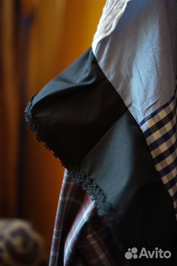 Рубашка апсайкл печворк оверсайз в клетку новая